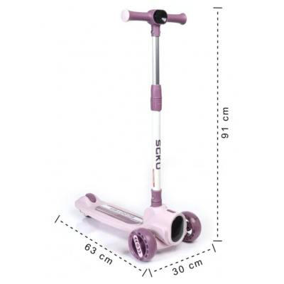 Самокат трехколесный Maraton Flash City детский розовый Самокат трехколесный Maraton Flash City детский розовый