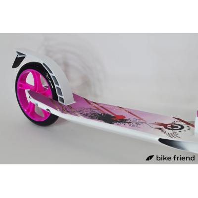 Самокат для дорослих Maraton Pro рожевий з квітами Самокат для дорослих Maraton Pro рожевий з квітами