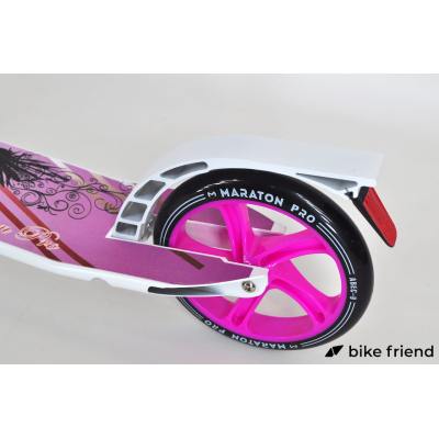 Самокат для дорослих Maraton Pro рожевий з квітами Самокат для дорослих Maraton Pro рожевий з квітами