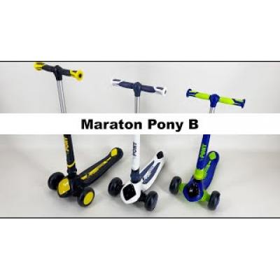 Триколісний дитячий самокат Maraton Pony B синій з зеленим